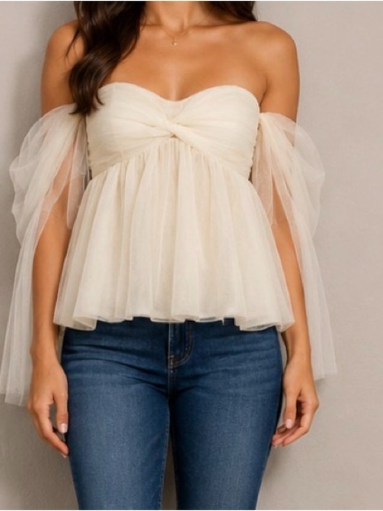 Mable Tops - Mable Blouse Tulle Fairycore Princess Puff Top Whimsy Anthropologie Fancy